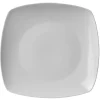 Assiette plate carrée blanche
