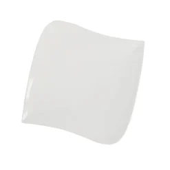 Assiette plate carrée blanche