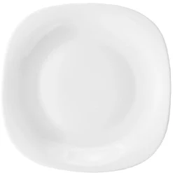 Assiette plate carrée blanche Carine Opal