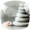 Assiette plate carrée design galets gris zen