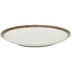 Assiette plate en faïence avec liseré doré