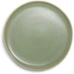 Assiette plate en faïence vert Ø27xH1,7cm