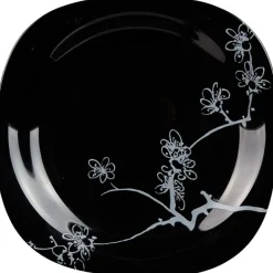 Assiette plate Luminarc noir design asiatique Ming White