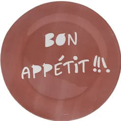Assiette plate Luminarc rouge design Bon appétit