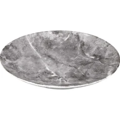 Assiette plate motif marbre gris
