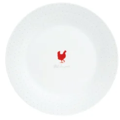 Assiette plate motif poule x4