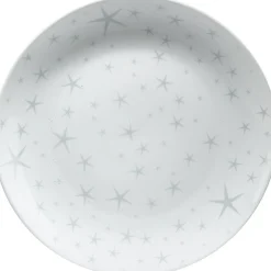 Assiette plate motifs étoiles blanche