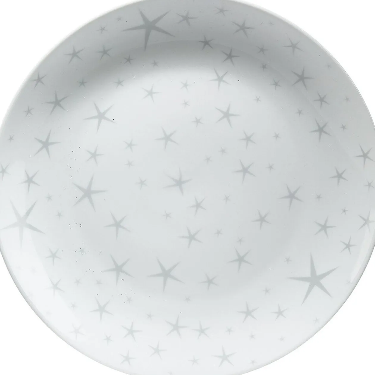 Assiette plate motifs étoiles blanche