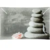 Assiette plate rectangulaire design galets gris zen
