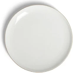 Assiette plate ronde blanc et doré Ø26cm porcelaine