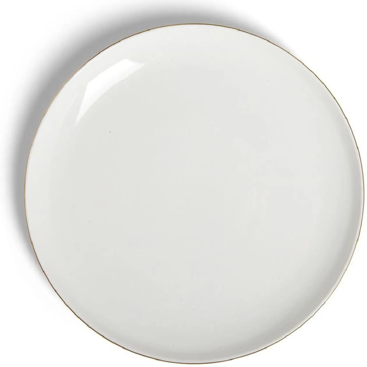 Assiette plate ronde blanc et doré Ø26cm porcelaine