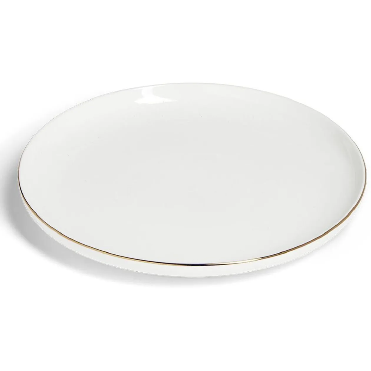 Assiette plate ronde blanc et doré Ø26cm porcelaine