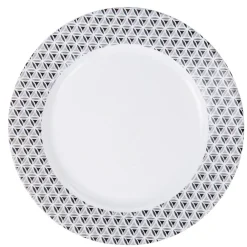 Assiette plate ronde Luminarc blanche triangle noir Palerme