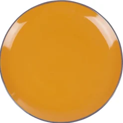Assiette plate ronde orange et violet