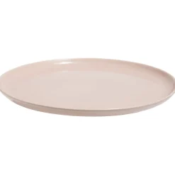 Assiette plate ronde Oslo porcelaine rose uni