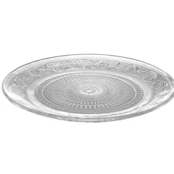 Assiette plate ronde transparente ciselée