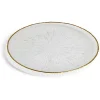 Assiette plate ronde verre transparent rebord doré Ø28cm