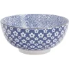 Assiette plate style japonais porcelaine bleu blanc