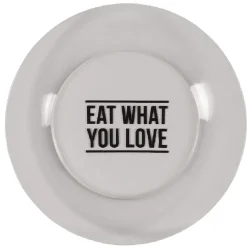 Assiette plate transparente design "eat what you love"