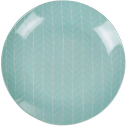 Assiette plate vert d'eau collection Crazy