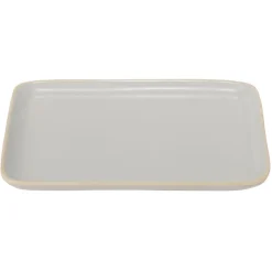 Assiette rectangulaire faïence gris 28,5x19,5cm