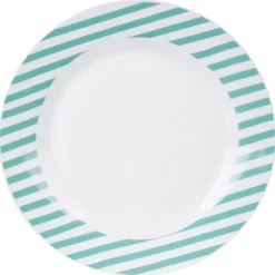 Assiette ronde plate faïence motif coeur