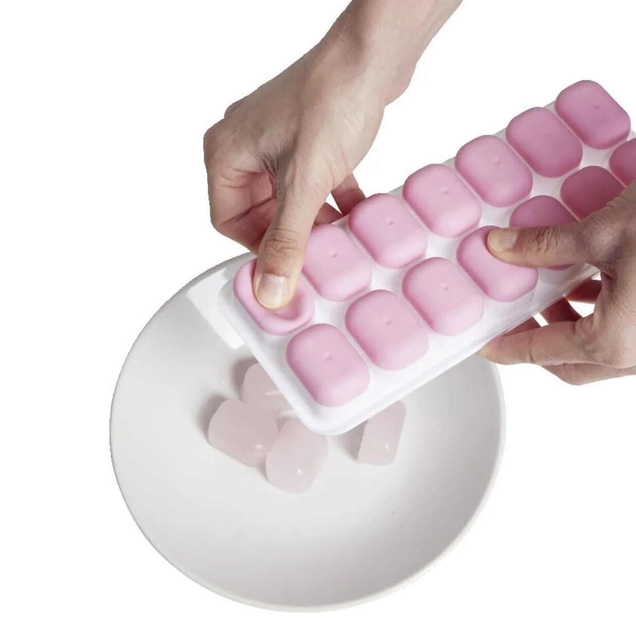 Bac à 14 glaçons avec couvercle 21x8cm - 3 coloris