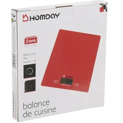 Balance de cuisine électronique et tactile rouge Homday