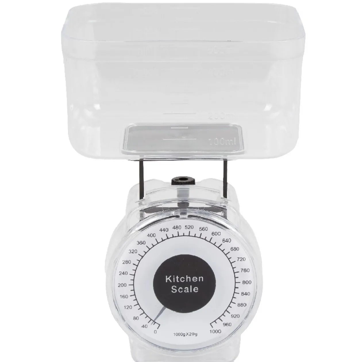 Balance de cuisine mécanique 1 kg noir transparent