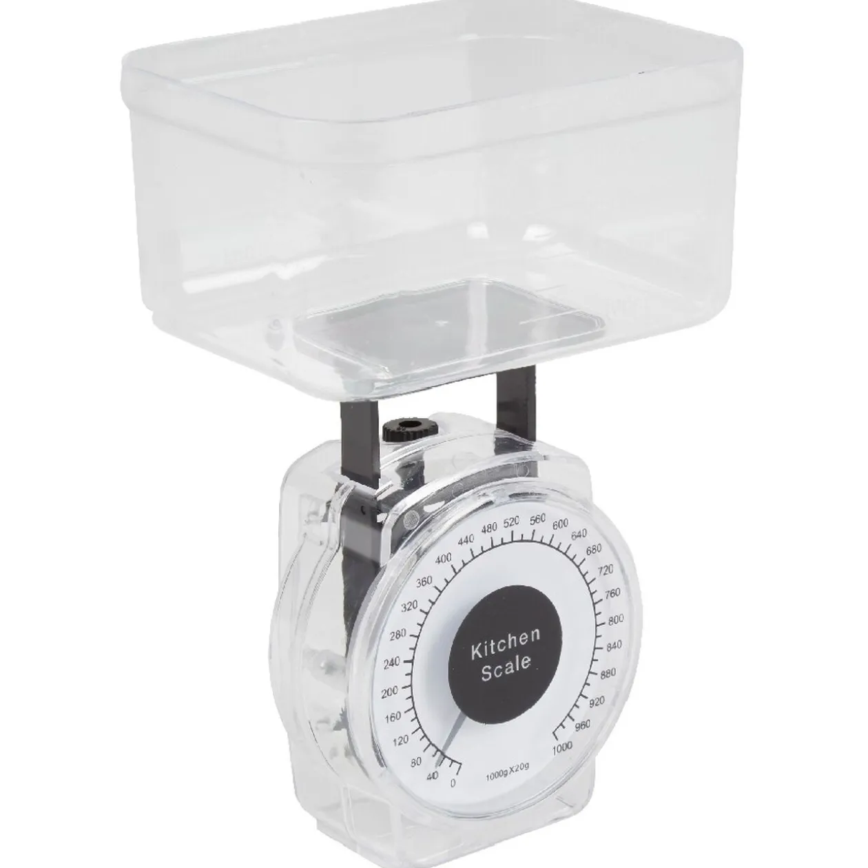 Balance de cuisine mécanique 1 kg noir transparent