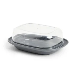 Beurrier plastique sans BPA transparent ou gris 17,4x12,5xH6cm