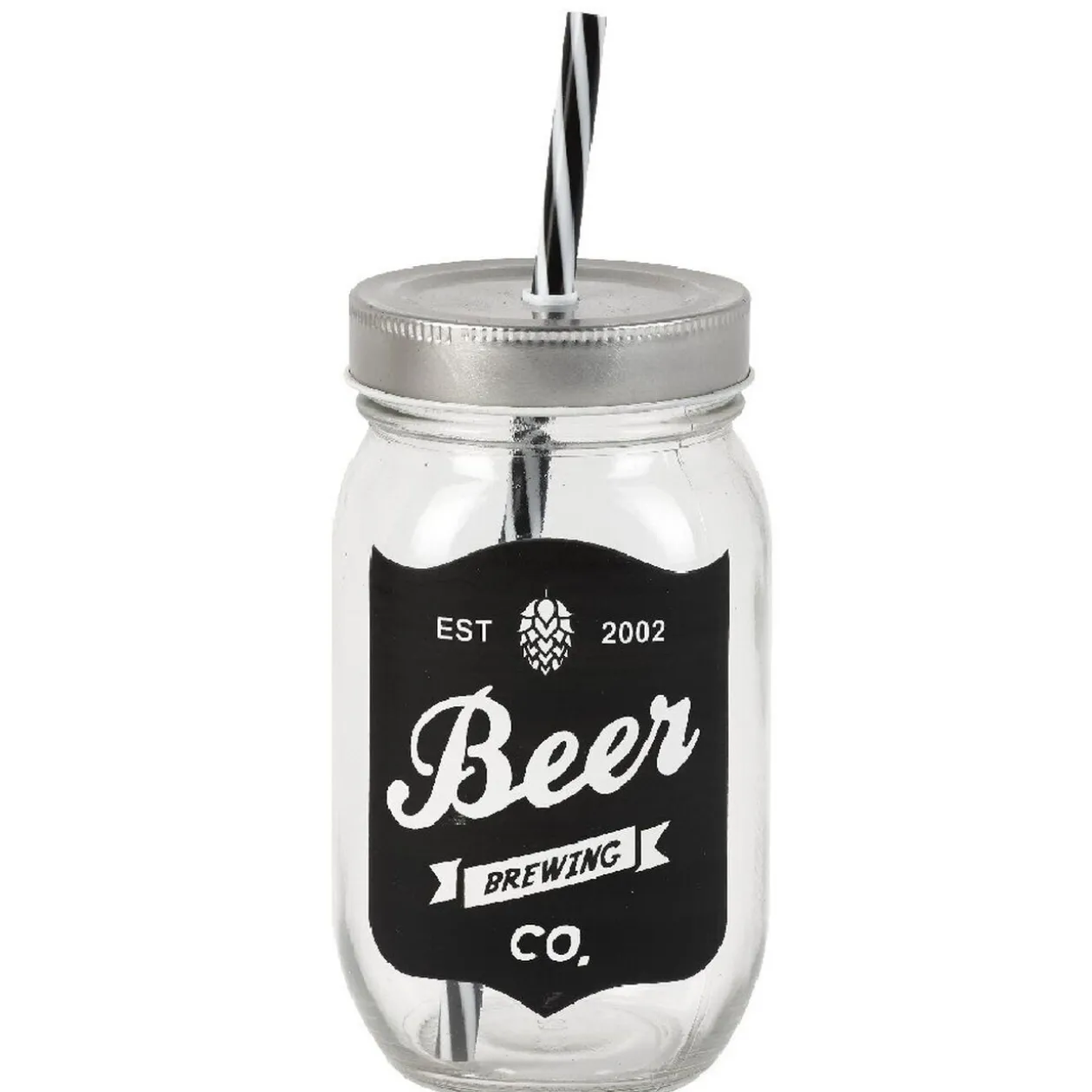 Bocal à paille x4 ardoise et support en bois