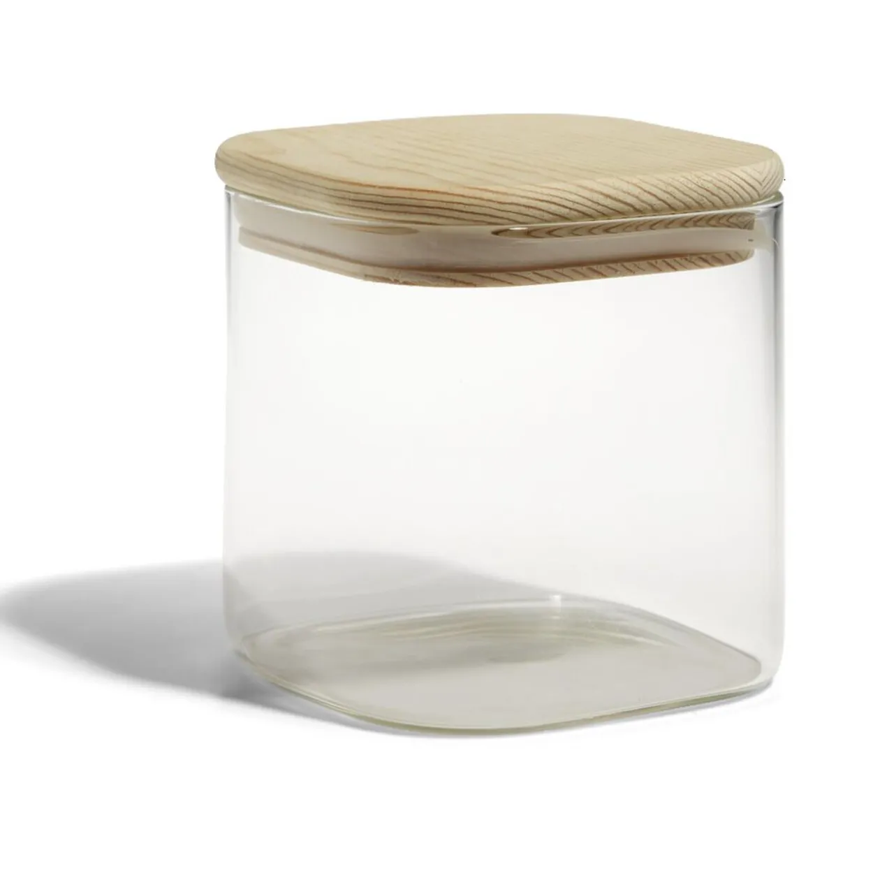 Bocal de conservation 60cl en verre avec couvercle en bois