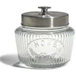 Bocal de conservation 1L en verre avec couvercle en métal Ø11,5xH14cm