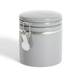 Bocal en céramique avec clip en métal Ø10xH13cm