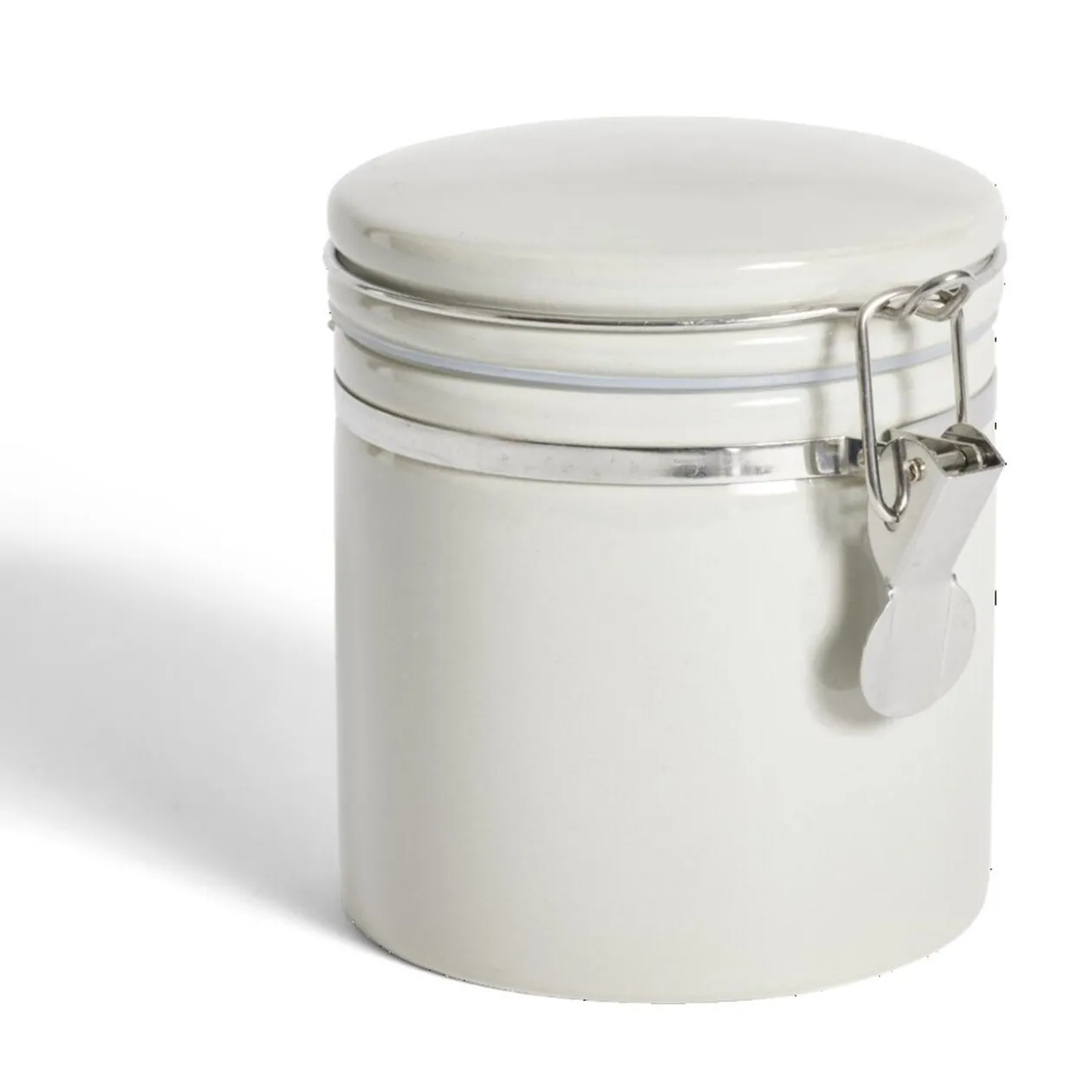 Bocal en céramique avec clip en métal Ø10xH13cm