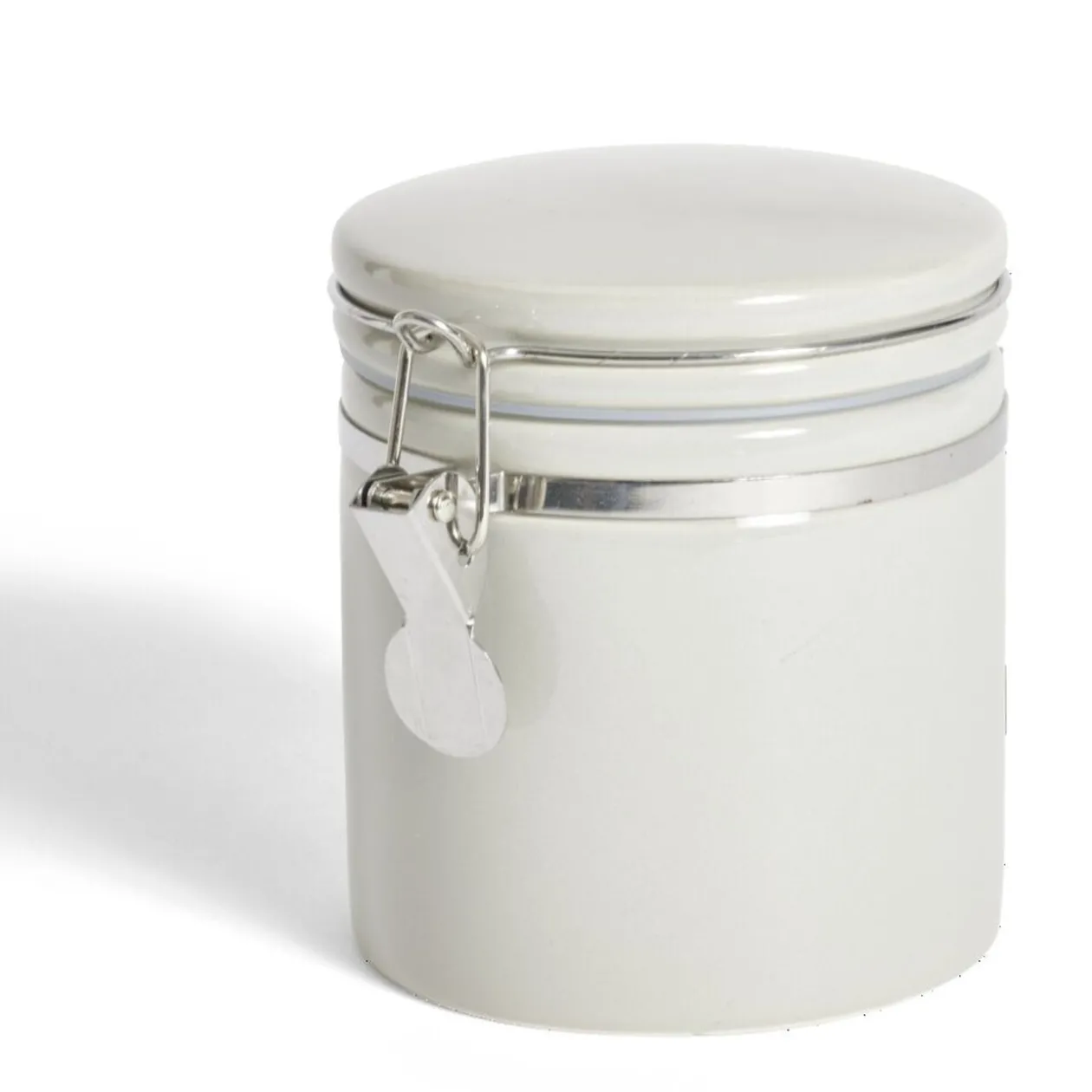 Bocal en céramique avec clip en métal Ø10xH13cm