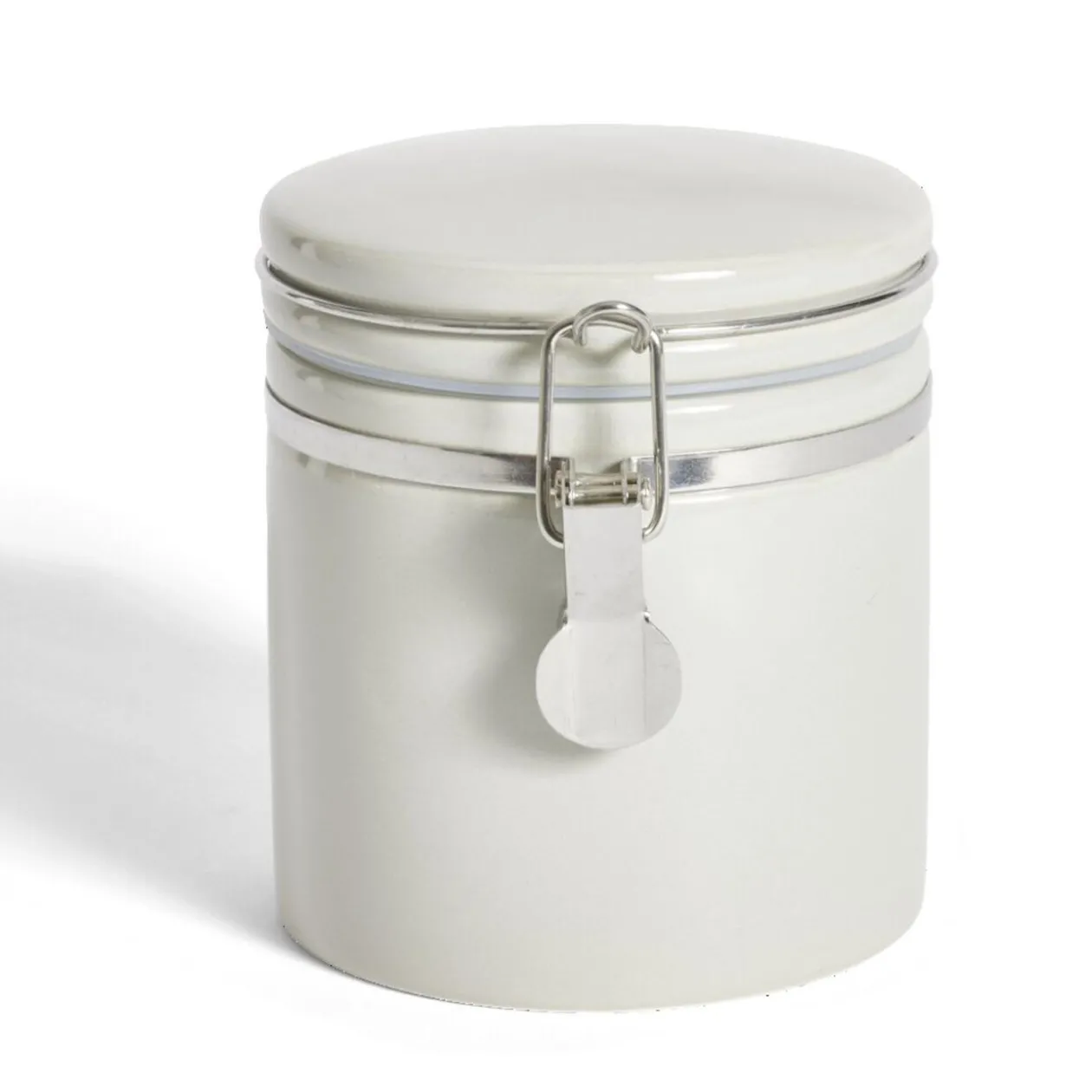 Bocal en céramique avec clip en métal Ø10xH13cm