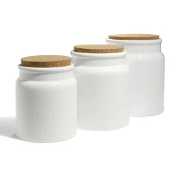 Bocal en céramique avec couvercle en liège Ø16xH19cm