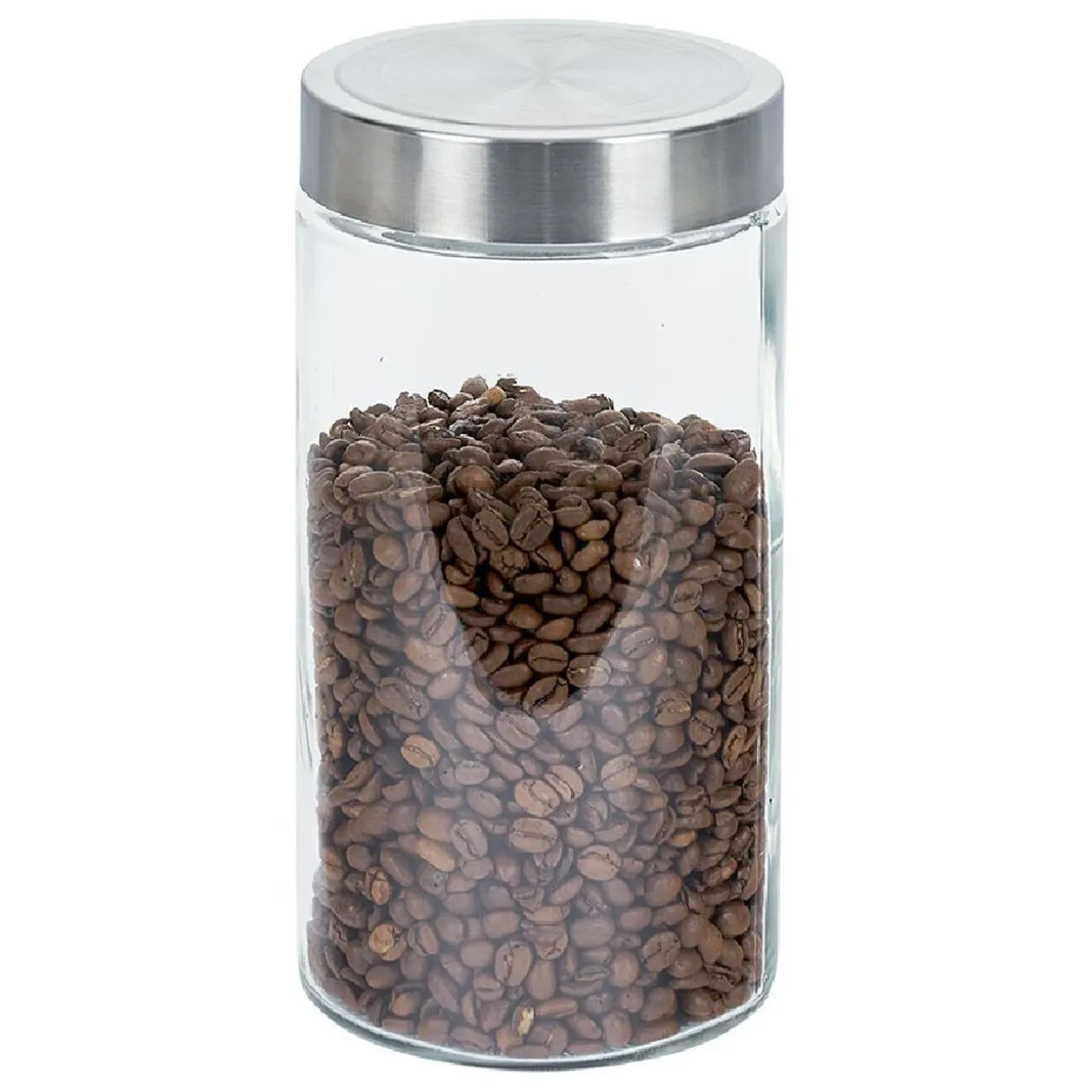 Bocal en verre avec couvercle inox - Lot de 4