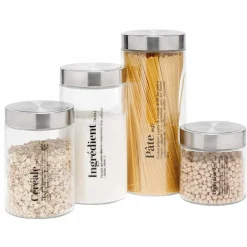 Bocal en verre pour conservation alimentaire x4