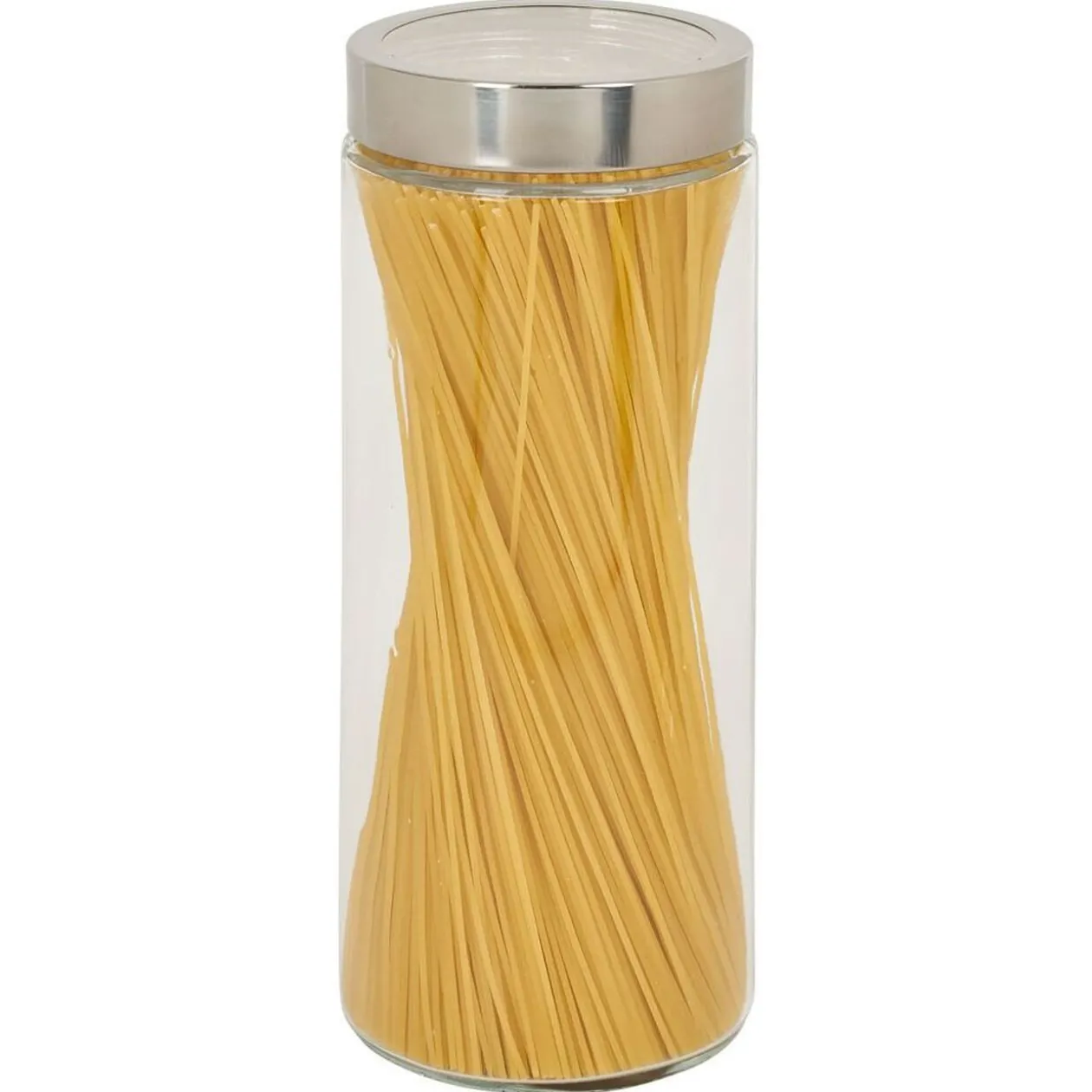 Bocal en verre transparent couvercle inox 2L - Ø11xH.27cm