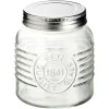 Bocal hermétique rond transparent avec couvercle en métal H10 cm