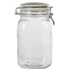 Bocal hermétique transparent avec couvercle design ethnique 1,5 L