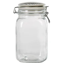 Bocal hermétique transparent avec couvercle design ethnique 1,5 L
