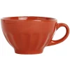 Bol à café avec anse rouge cotelé