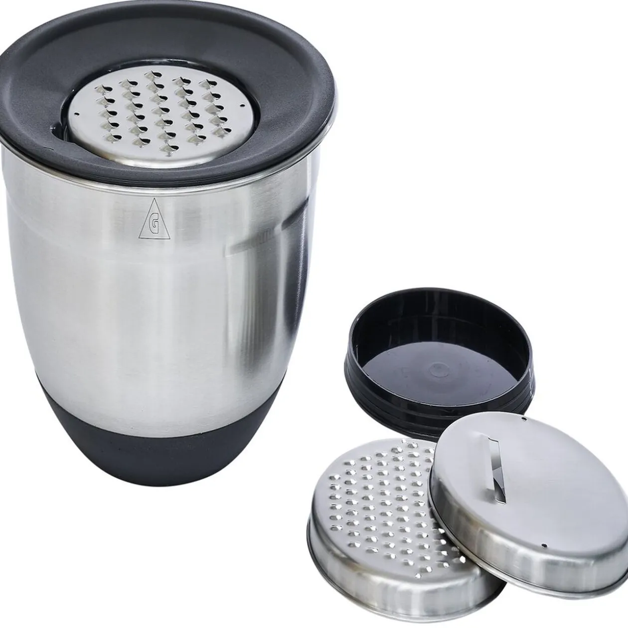 Bol à mixer inox avec base silicone et 3 râpes Ø22xH11,2cm