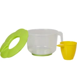 Bol doseur avec couvercle et gobelet intégré