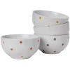 Bol en céramique déco pois coloré x4