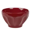 Bol en faïence côtelé uni rouge